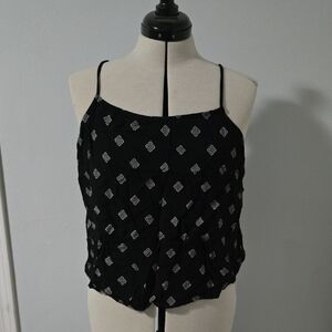 H&M Black Printed Spaghetti-Strap Cami US 12